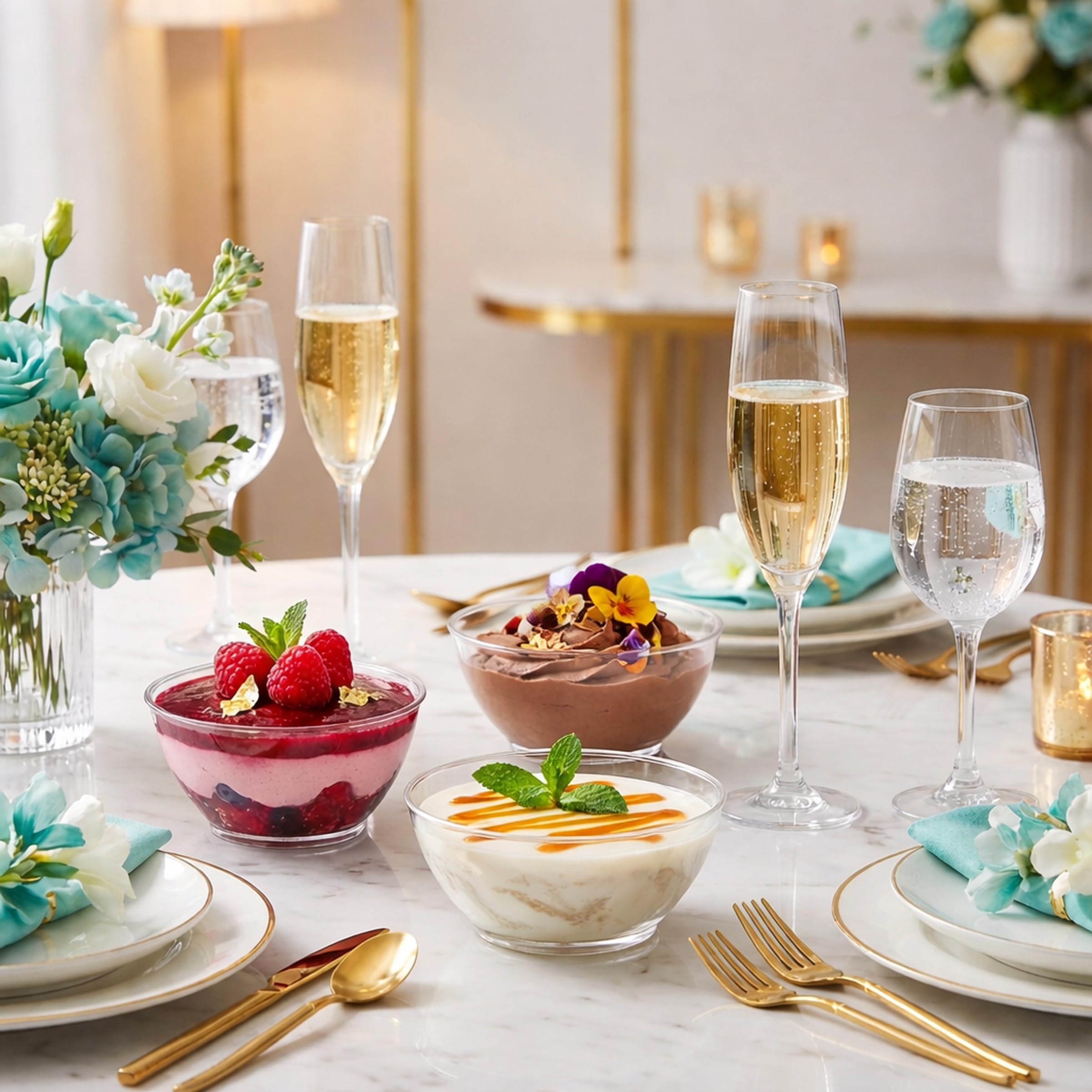 Clear Mini Plastic Bowls - (Bulk 100 Pack) 6 Oz Premium Hard Plastic Dessert Bowls for Serving, Weddings, Catering, Parties, Ice Cream, Home or Event Party Supplies
