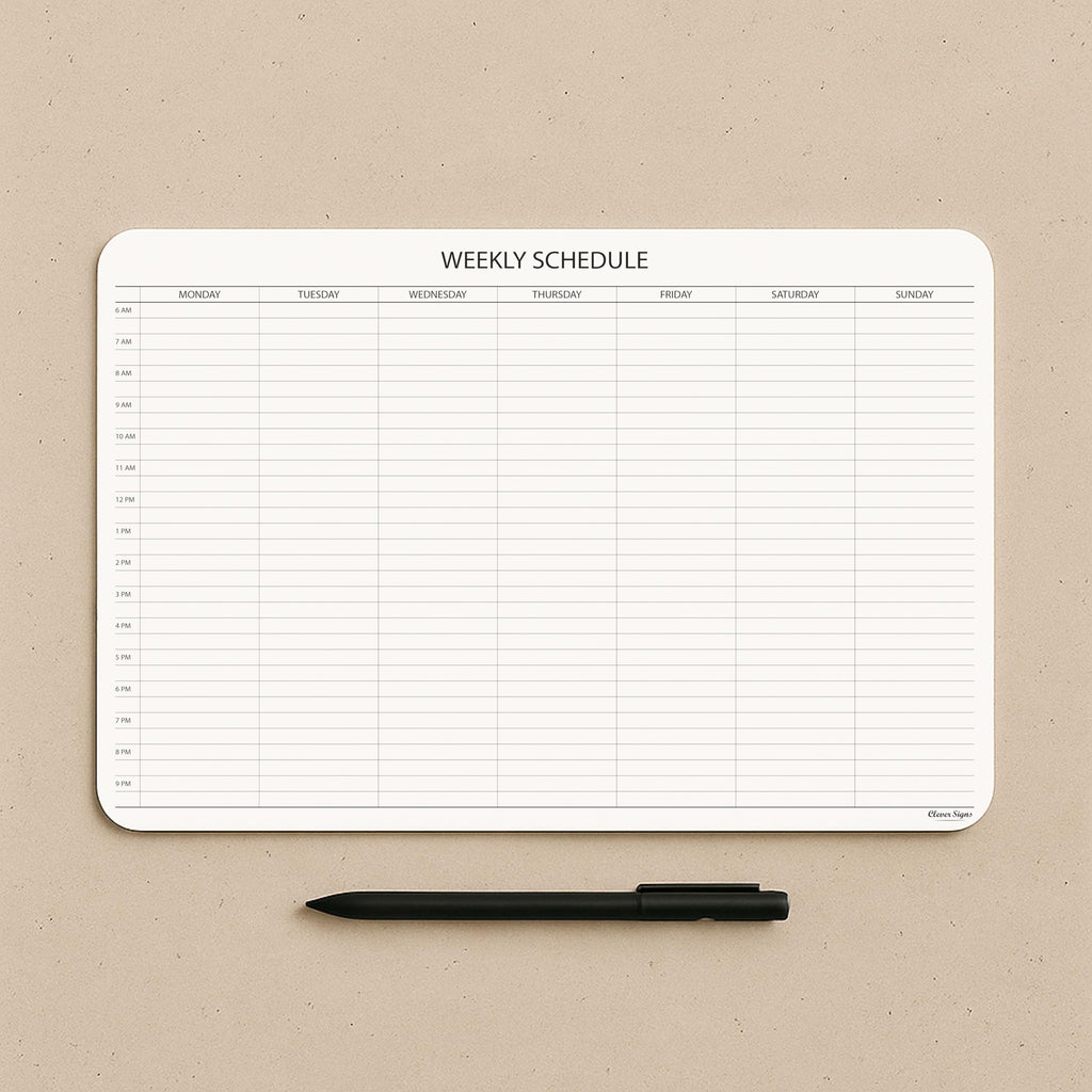 Schedule Pad, Tear Off Undated Weekly Planner Notepad, A4 Size (8,3" X 11,7"), Premium Thick Paper with Cardboard Back Support, Weekly Desk Planner by CLEVER SIGNS