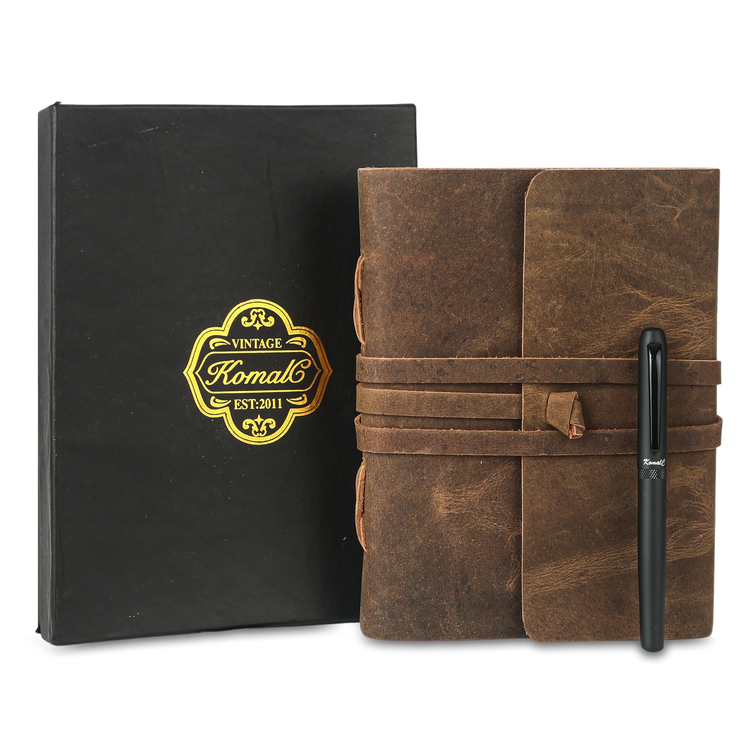 Leather Journal Lined Paper with luxury pen Handmade Leather Journal/Writing Notebook Diary/Bound Daily Notepad for Men & Women Medium, Writing pad Gift for Artist, Sketch