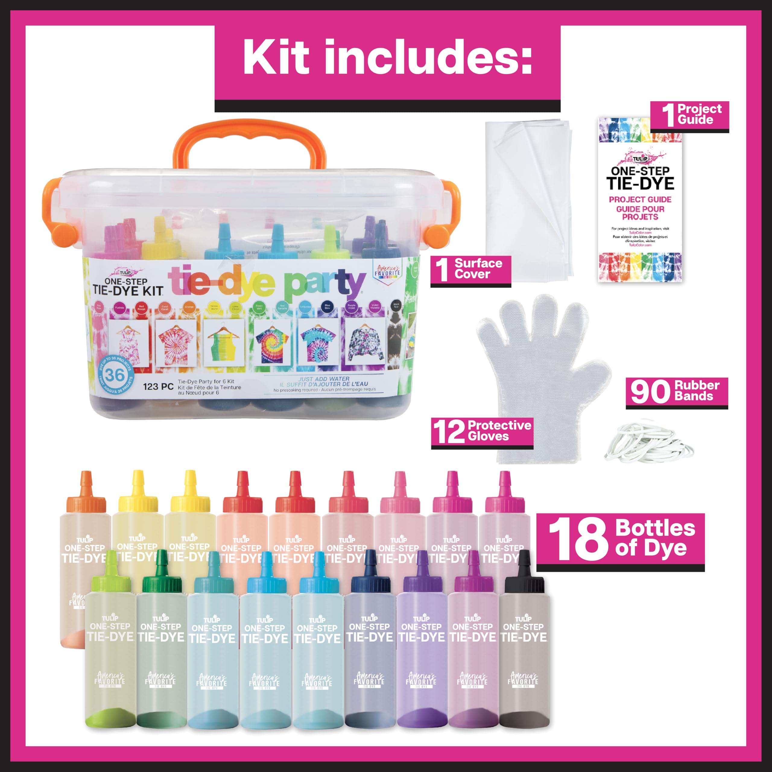 TULIP 34723 One-Step Tie Dye Party Kit