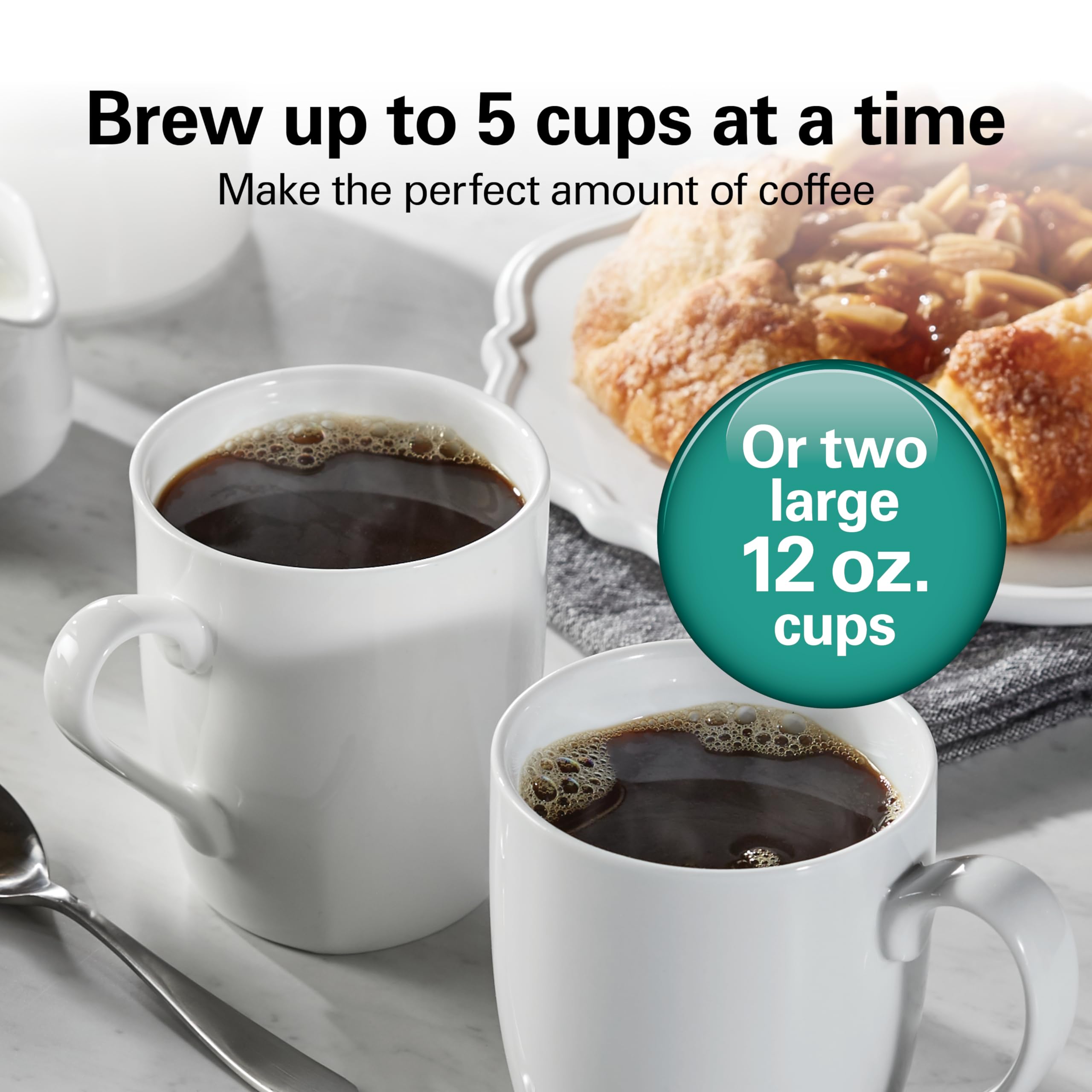 Hamilton Beach FrontFill Mini Brew 5 Cup Coffee Maker, Compact Drip Coffee Maker with Glass Carafe, Auto Pause & Pour, Illuminated On/Off Switch, Black (46112)