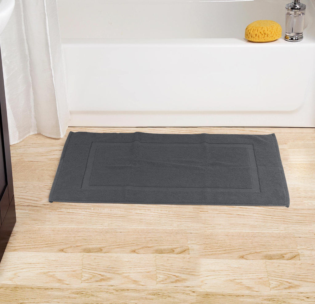 Utopia Towels Cotton Banded Bath Mats, 2 Pack, Not a Bathroom Rug, 21 by 34 Inches, 100% Ring Spun Cotton, Highly Absorbent Shower Bathroom Floor Towel, Grey