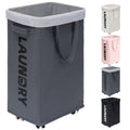 Goodpick 75L Large Laundry Hamper, Dorm Room Essentials, Laundry Basket with Wheels, Clothes Hamper with Removable Wash Bag for Bathroom, Grey