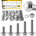 105Pcs M8x1.25 Bolt x 16/20/25/30/35mm Flanged Hex Head M8 Bolt, M8 Screws 304 Stainless Steel Nuts and Bolts Assortment Kit, DIN 6921, Serrated Metric Bolt Assortment by Mywish