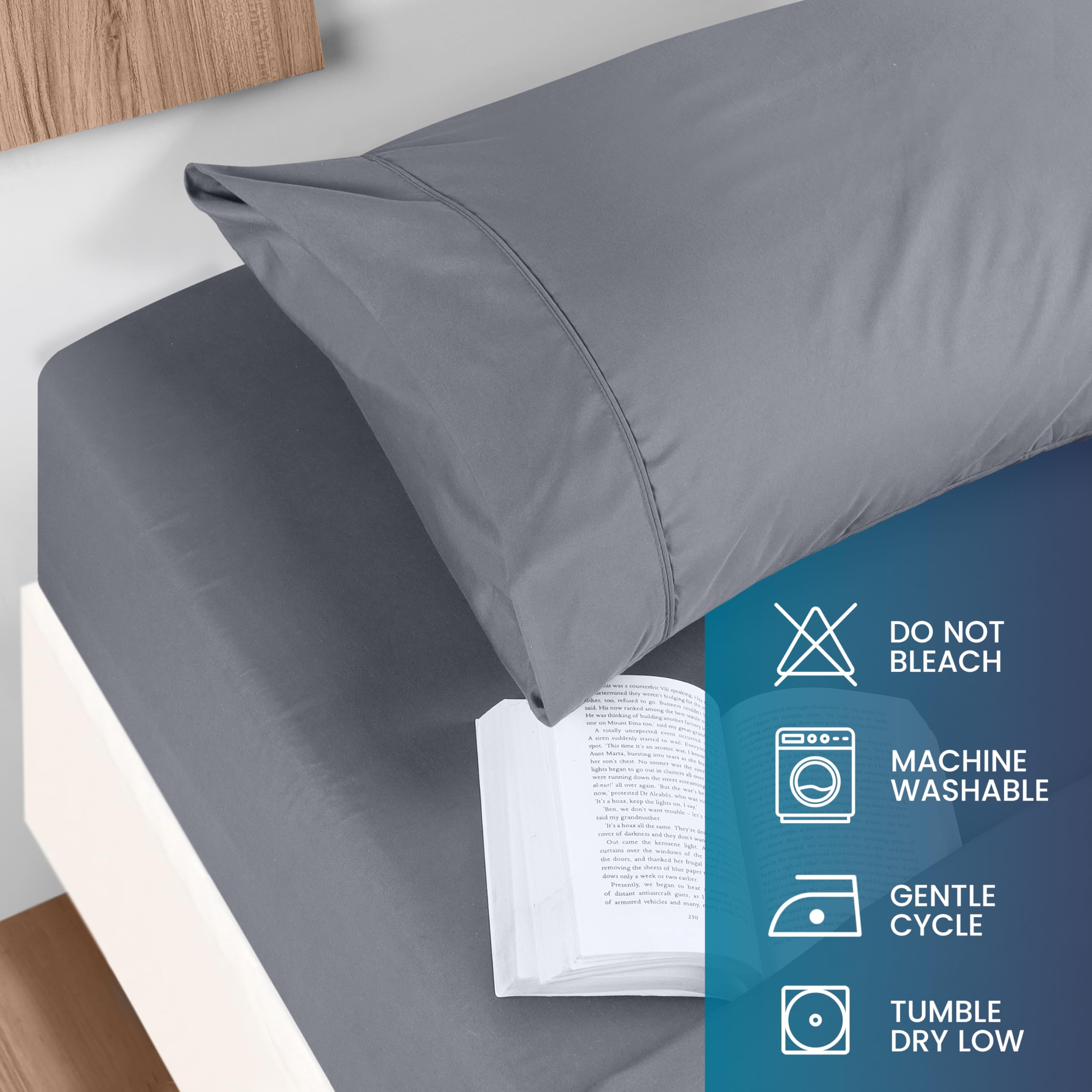 Utopia Bedding Queen Sheet Set - Brushed Microfiber - Soft Bed Sheets for Queen Size Bed Set - Luxury Bedding Sheets with Fitted Sheet, Flat Sheet & 2 Pillow Cases - Deep Pocket (Grey)