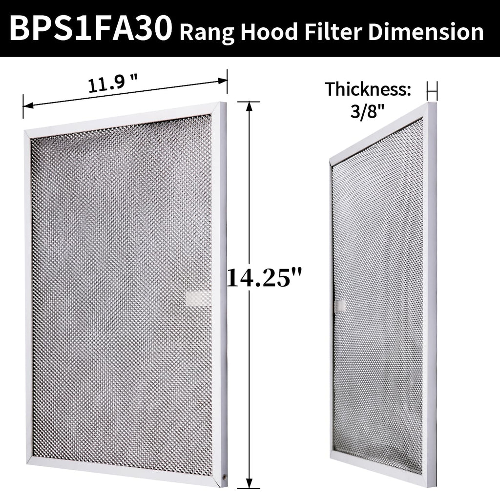 BPS1FA30 Range Hood Filter 11-3/4"X 14-1/4"X 3/8" for 30-Inch Broan Nutone QS1 WS1, Allure Grease Filter, Replaces 99010299,S99010305,AP3378953 Range Hood Filters Replacement Aluminum(2 Pack)