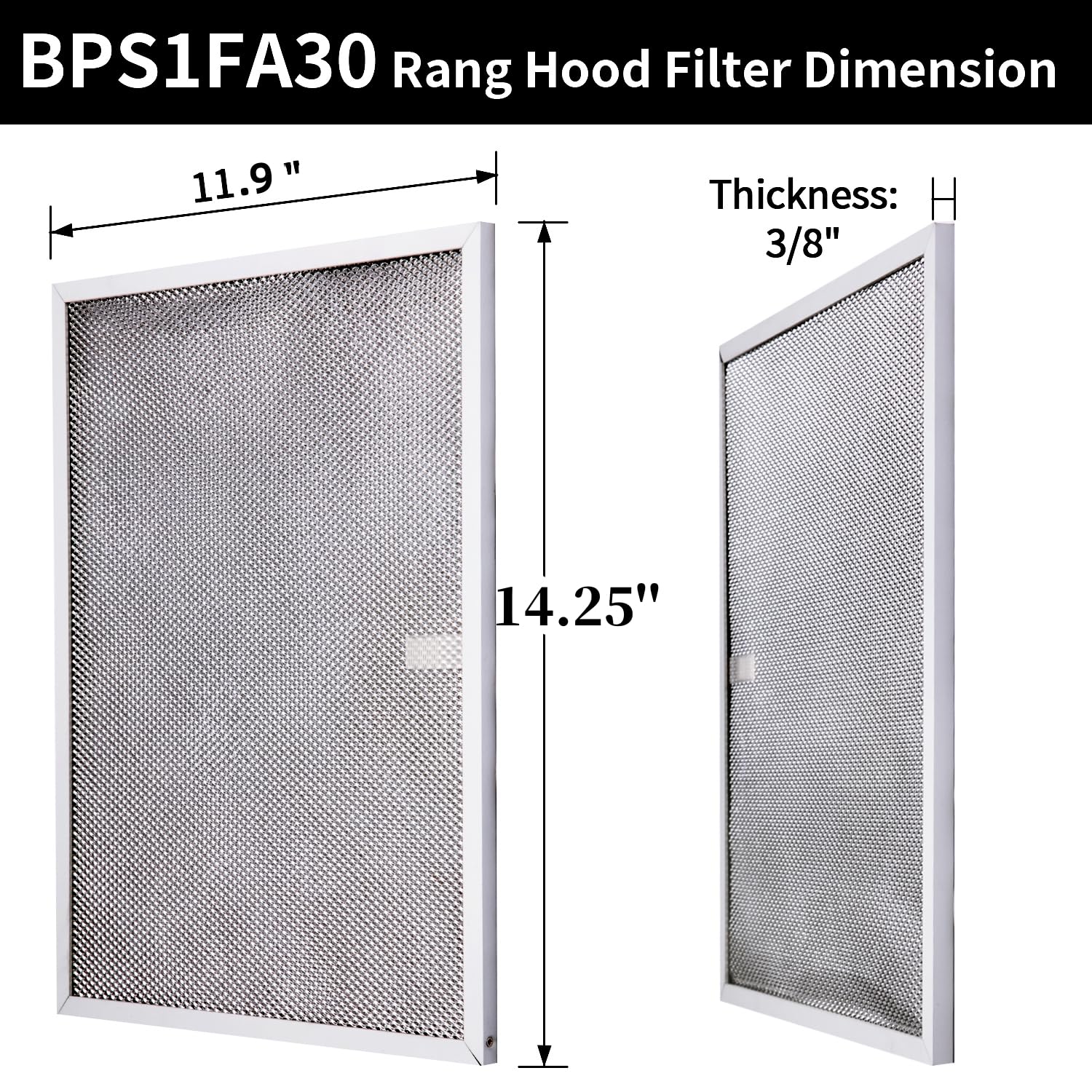 BPS1FA30 Range Hood Filter 11-3/4"X 14-1/4"X 3/8" for 30-Inch Broan Nutone QS1 WS1, Allure Grease Filter, Replaces 99010299,S99010305,AP3378953 Range Hood Filters Replacement Aluminum(2 Pack)