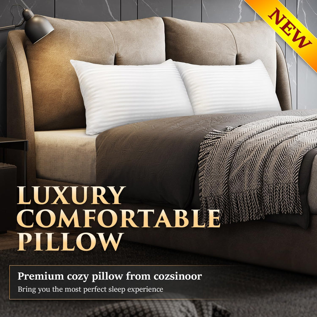 COZSINOOR Pillows Queen Size 2 Pack - Bed Pillows for Sleeping Hotel Quality Cooling Pillow Down Alternative Microfiber Filled for Side, Back and Stomach Sleepers, Breathable Skin-Friendly
