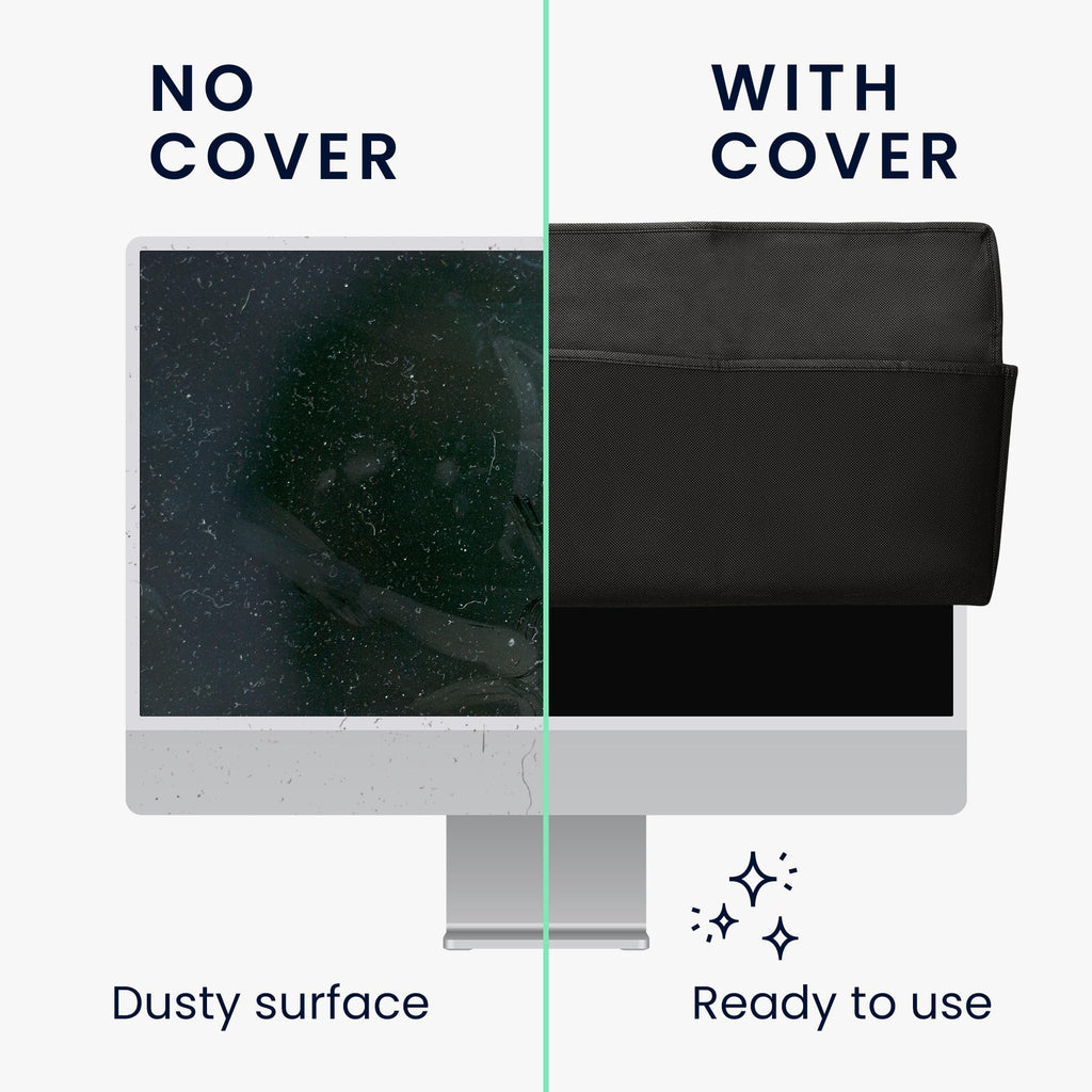 kwmobile Monitor Cover Compatible with 27-28" monitor - Dust Cover Computer Screen Protector - Black