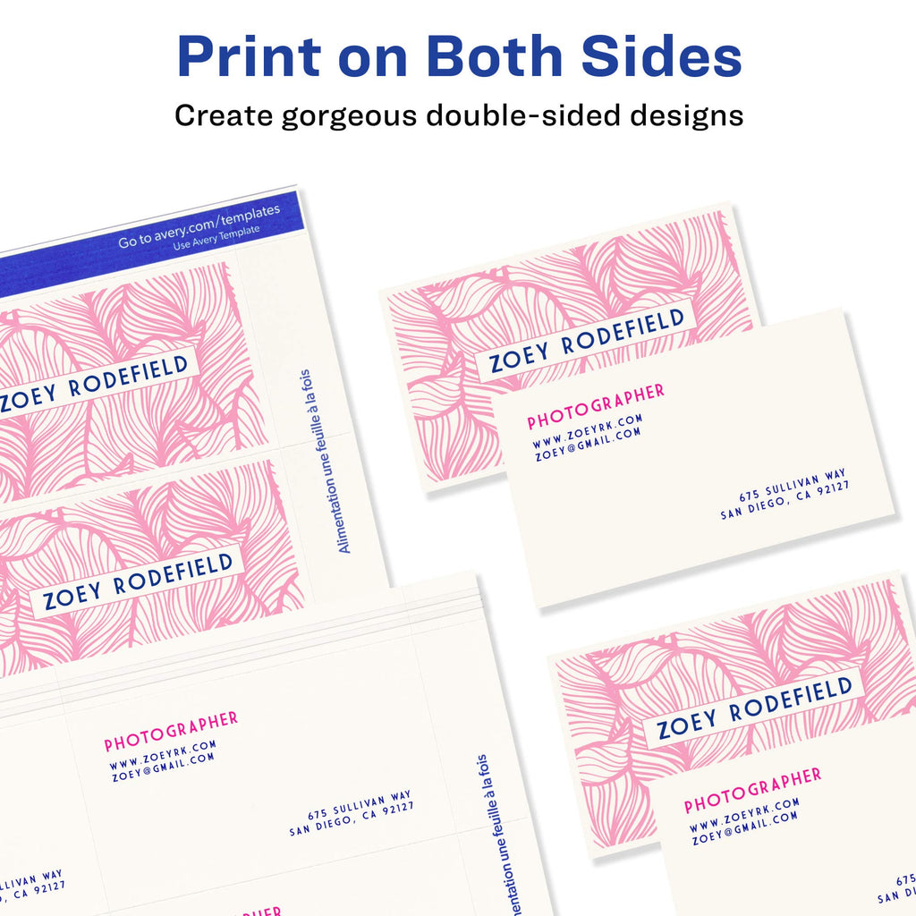 Avery 2 X 3.5in Ink Jet Business Cards (250 Cards) ( Matte Ivory)