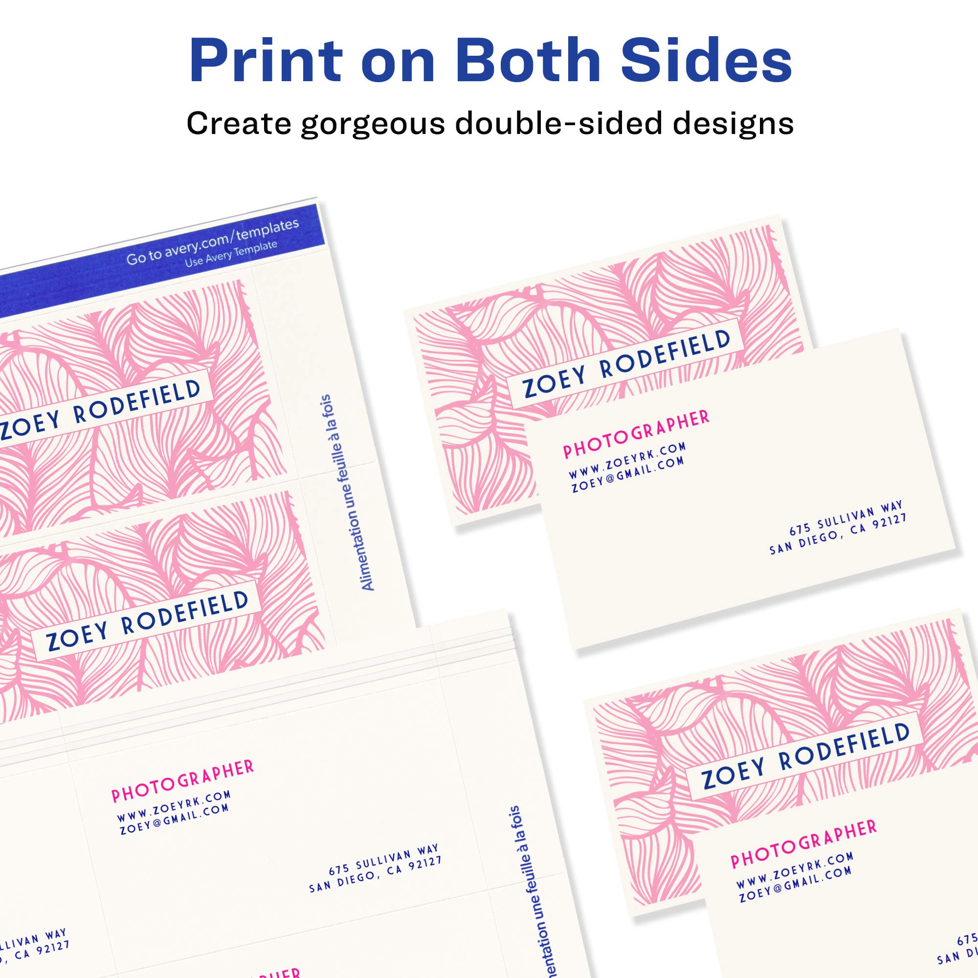 Avery 2 X 3.5in Ink Jet Business Cards (250 Cards) ( Matte Ivory)