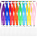 24 Pack Colorful Lanyards with 24 ID Card Name Badge Holders Breakaway Lanyard for Card Holders Quick Release Lanyards with Safety Breakaway Clip and Oval Clasp for ID Card Events Office Schools