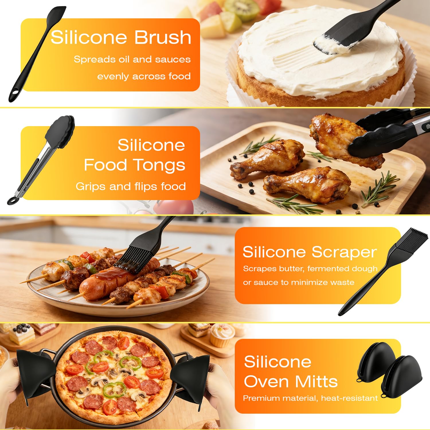 16 PCS Hot Air Fryer Accessories - Air Fryer Accessories Set for Ninja Foodi Max Dual Zone AF400EU/AF300EU, AF400EUCP, DZ400EU, 7.6L - 9.5L | BPA-Free, Dishwasher Safe, Reusable