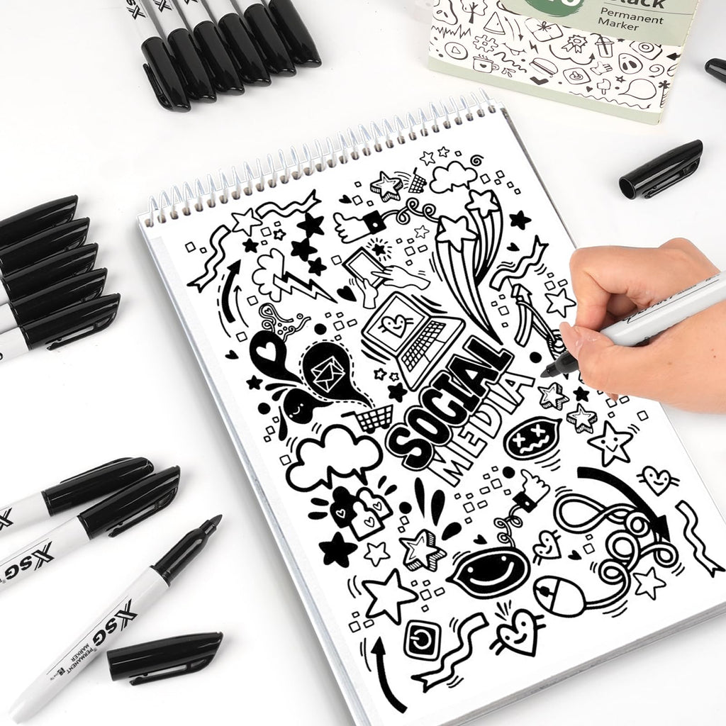 Permanent Markers,110Packs Black Permanent Marker,Fine Point,Waterproof, Smooth Writing，Quick Drying Permanent Markers,Suitable For Glass, Cartons, Ceramics ，Plastic And Other Office Scenes