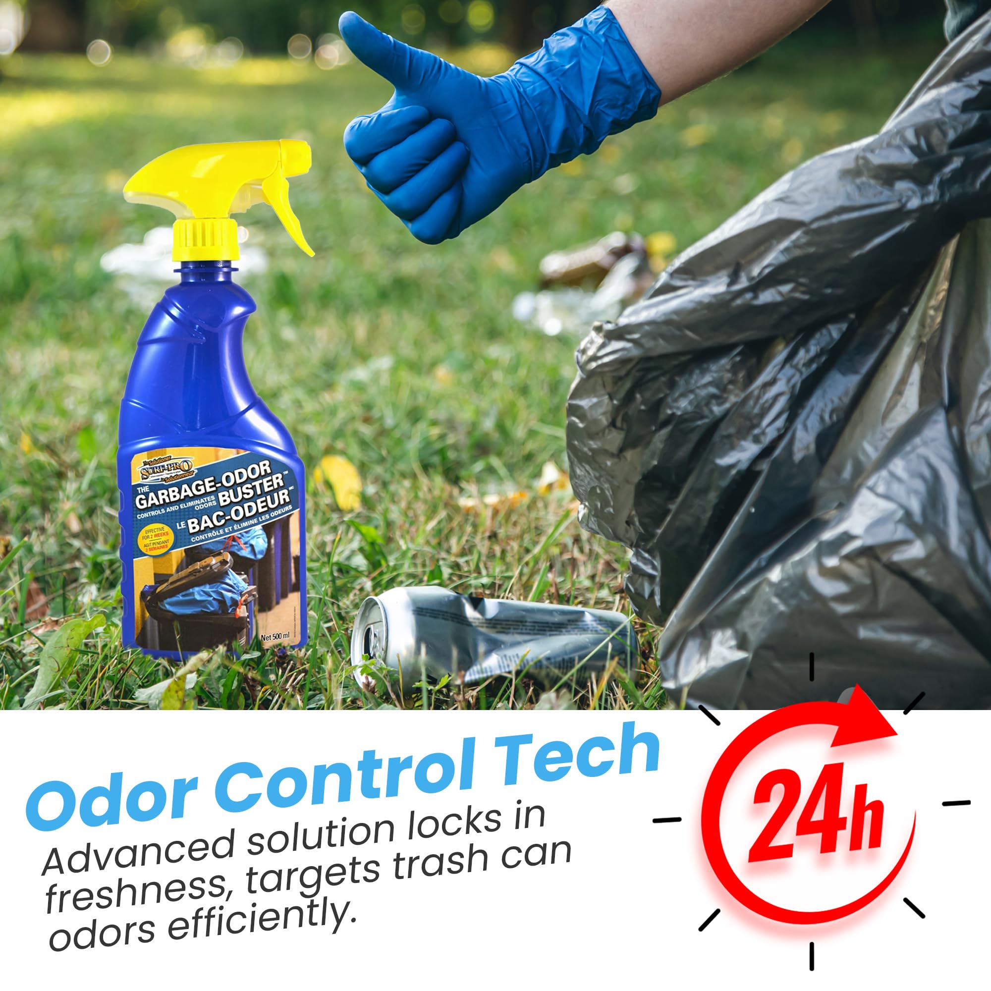 Outdoor Trash Can Odor Eliminator Spray - Freshen and Control Garbage Bin Smells with Ease (500 ml / 16.9 oz)