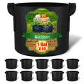 Gardzen 10-Pack 1 Gallon Grow Bags, 300G Thickened Aeration Fabric Pots with Handles, Heavy Duty Cloth Pots for Plants