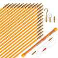 KOOTANS 22FT Fiberglass Electrical Wires Running Kit Wire Fishing Tools Fish Tape Wire Puller Through Wall Cable Snake Fish Rods Kit with Different Attachments