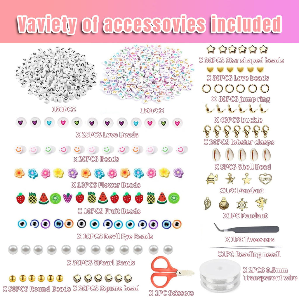 54000pcs Glass Seed Beads for Jewelry Making Kit, 120 Colors 2mm Small Beads Kit Bracelet Beads with Letter Evil Eye Beads Jump Rings & Charms Pendants for Bracelets Making, DIY, Art and Craft