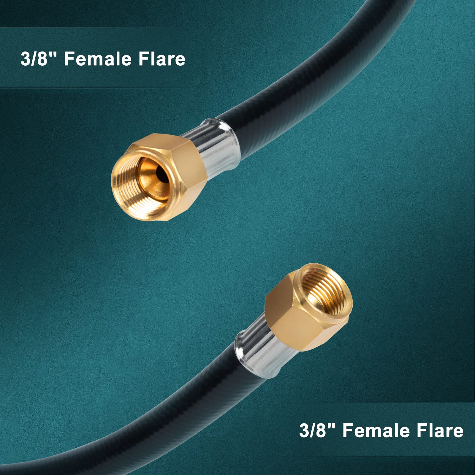 GASPRO 18FT Propane Hose Extension for Propane Devices with Both 3/8" Female Flare on Both Ends, for RV, Gas Grill, Heater, Burner and More, Flexible and Durable