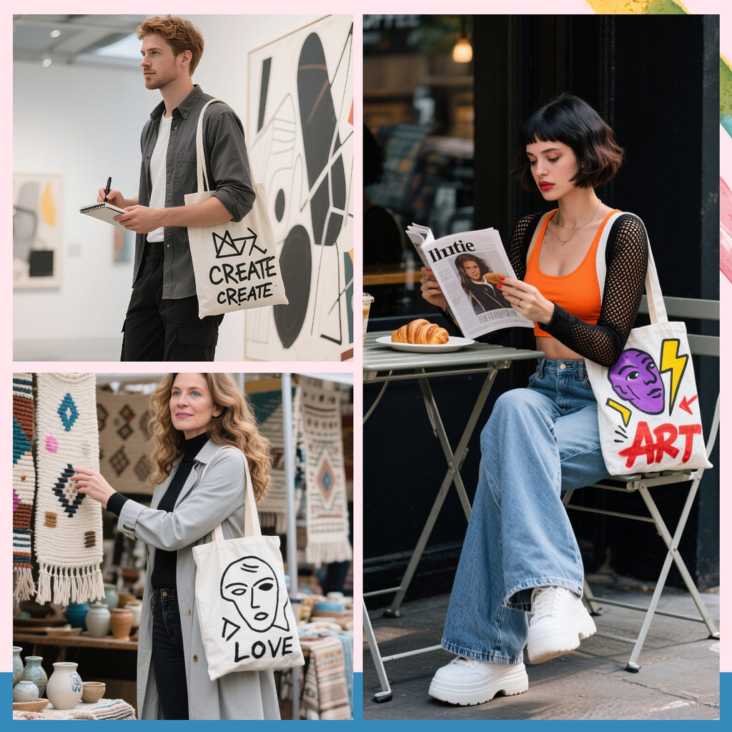 Joyclub 20 Pack Sublimation Tote Bags Blanks Polyester Canvas Tote Bags Reusable Grocery Bags to Decorate Painting Crafting Sublimation DIY For Gift Halloween