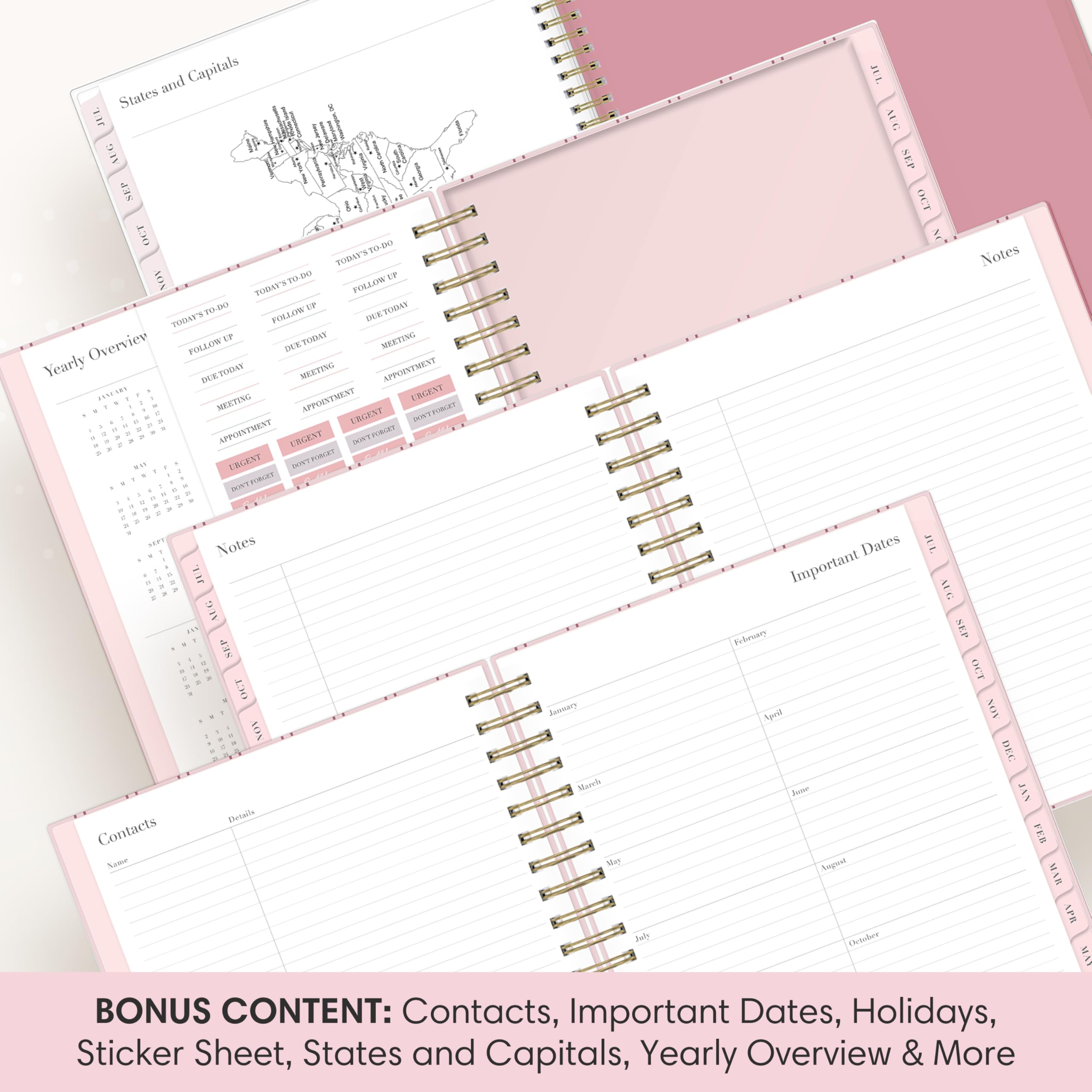 Blue Sky Rachel Parcell 2026-2027 Daily and Monthly Academic Year Planner Calendar, July 2026 - June 2027, 7" x 9", Laminated Cover, Wirebound, Laminated Tabs, Storage Pocket, Includes Stickers, Laine