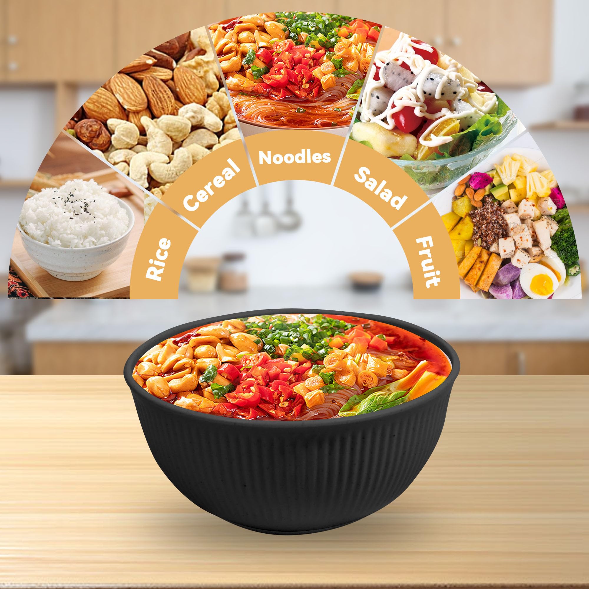 DYB DONGYONGBAO Unbreakable Plastic Cereal Bowl 24oz, Wheat Straw Bowl Set of 8, Microwave and Dishwasher Safe for Cereals, Salads, Soups, Snacks. Great for Adults and Kids.…