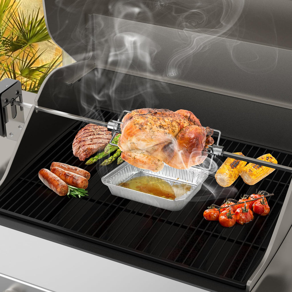 only fire Rotisserie Meat Forks for Most Grills - Include 2pcs 4 Pronged Rotisserie Forks and 1pc Double Sided 4 Pronged Rotisserie Fork