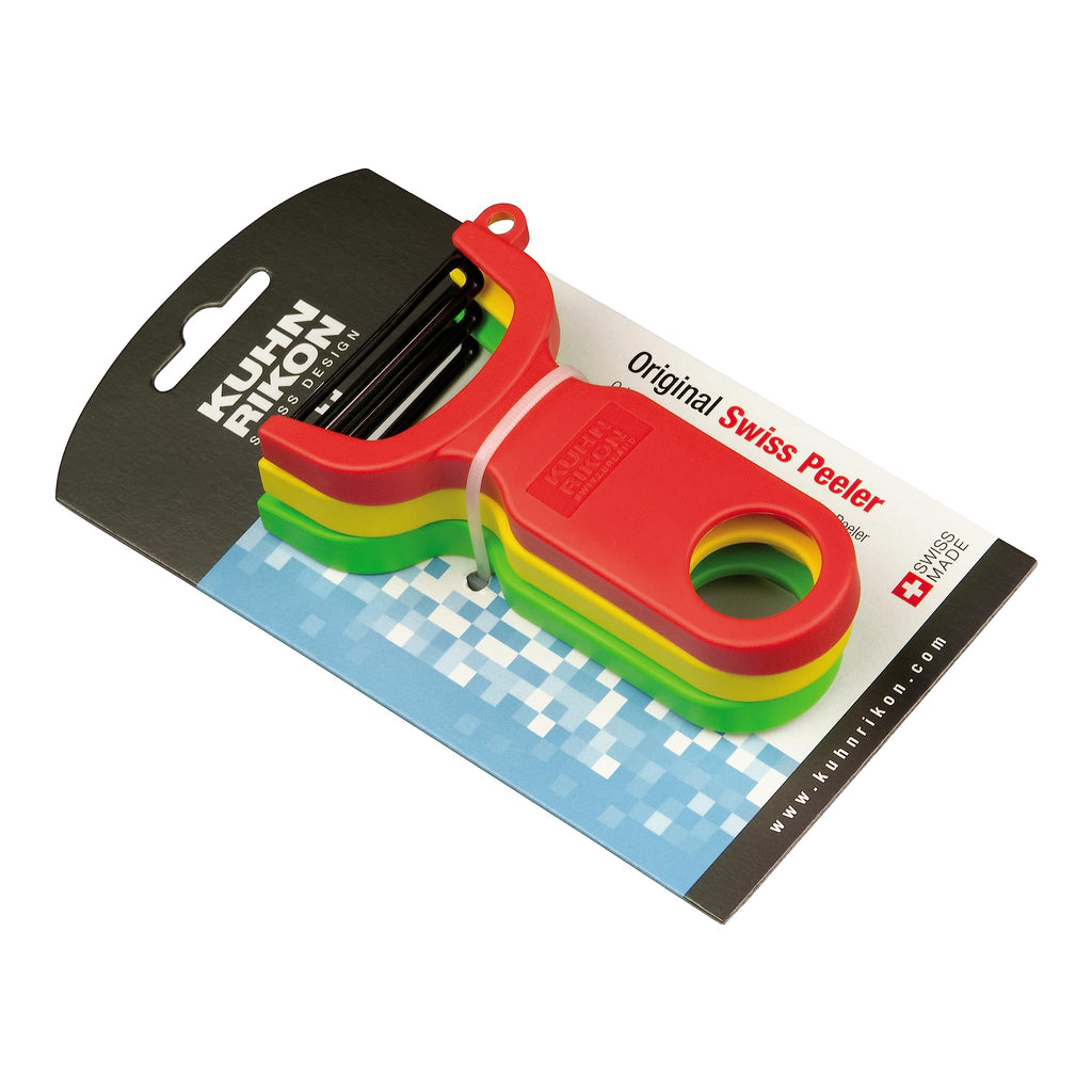 Kuhn Rikon 2784 3-Set Original Swiss Peeler, Red/Green/Yellow