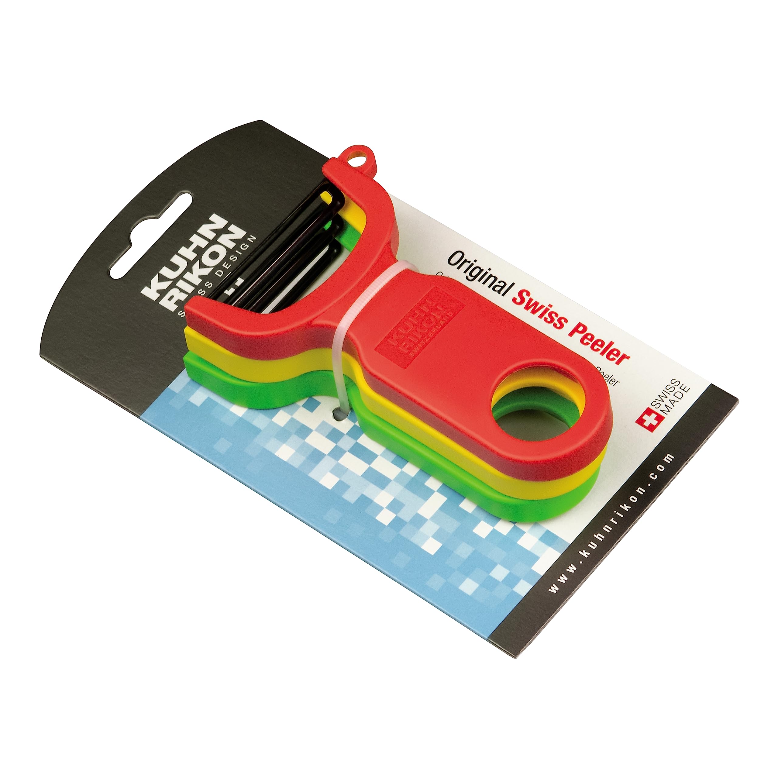 Kuhn Rikon 2784 3-Set Original Swiss Peeler, Red/Green/Yellow