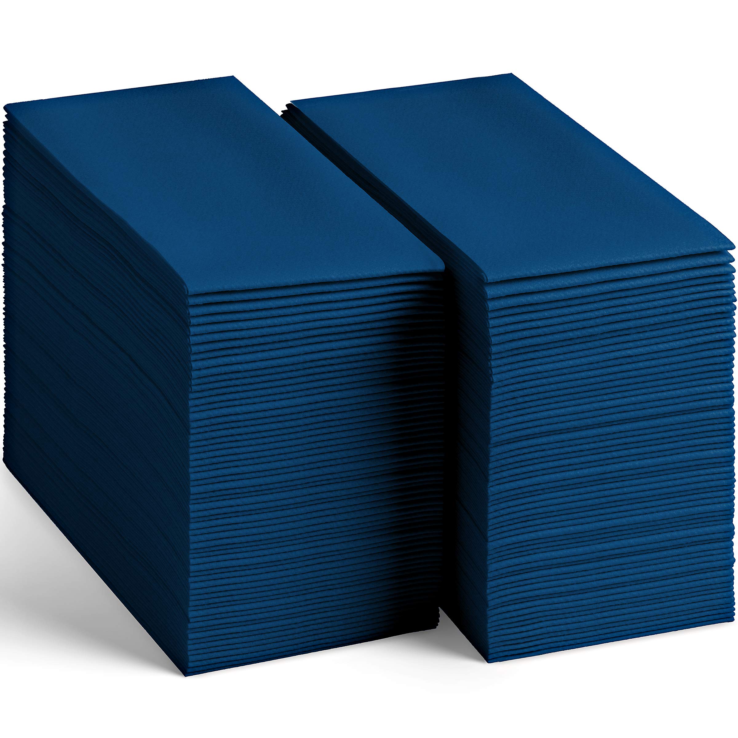 100 Linen-Feel Colored Paper Napkins - Decorative Cloth-Like Dark Blue Dinner Napkins - Soft And Absorbent. For Kitchen, Party, Wedding, Bathroom Or Any Occasion. (Pack of 100)