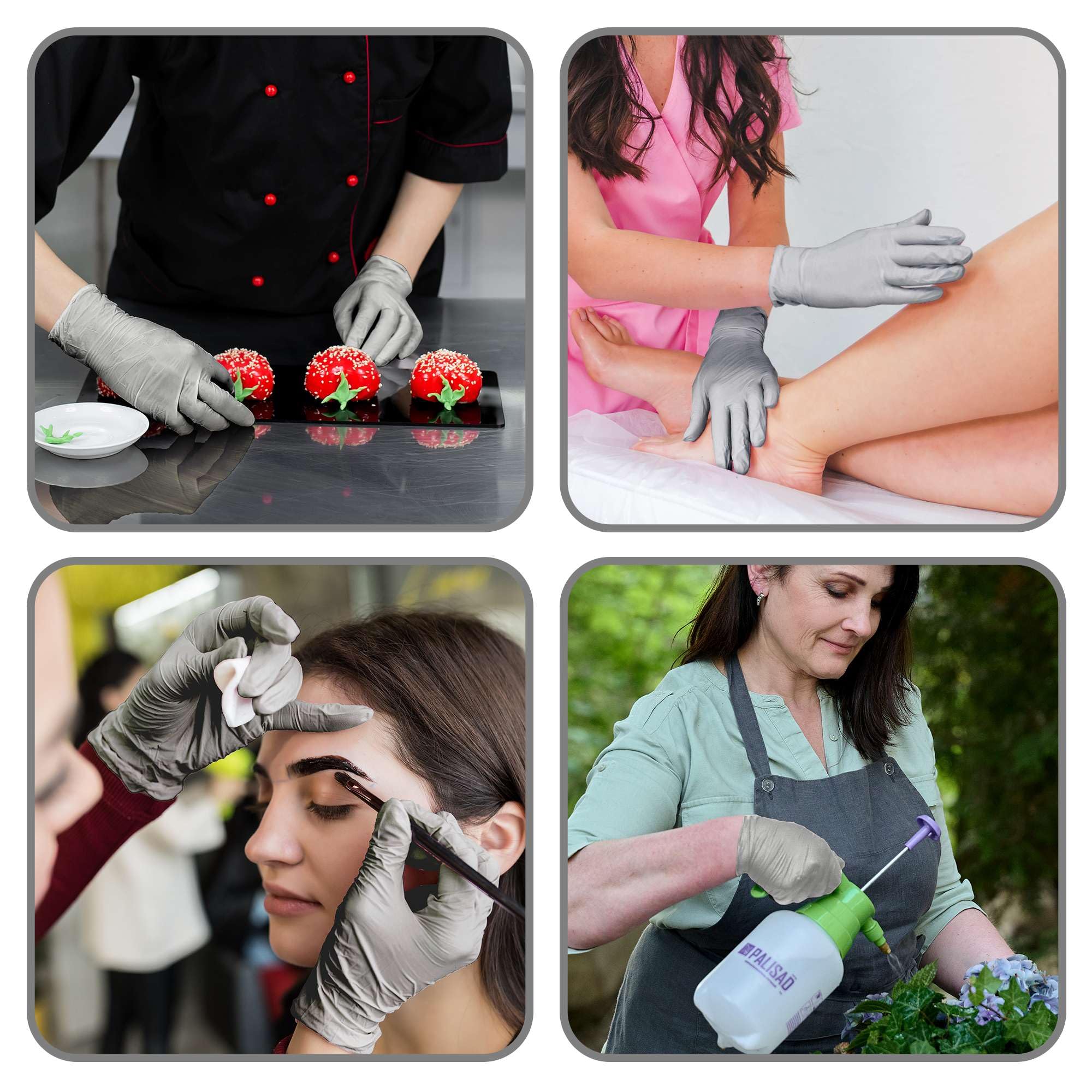 Chrome Disposable Nitrile Gloves X Large - 200 Pack - 3 Mil - Powder and Latex Free - Non-Sterile - Food Safe Gloves