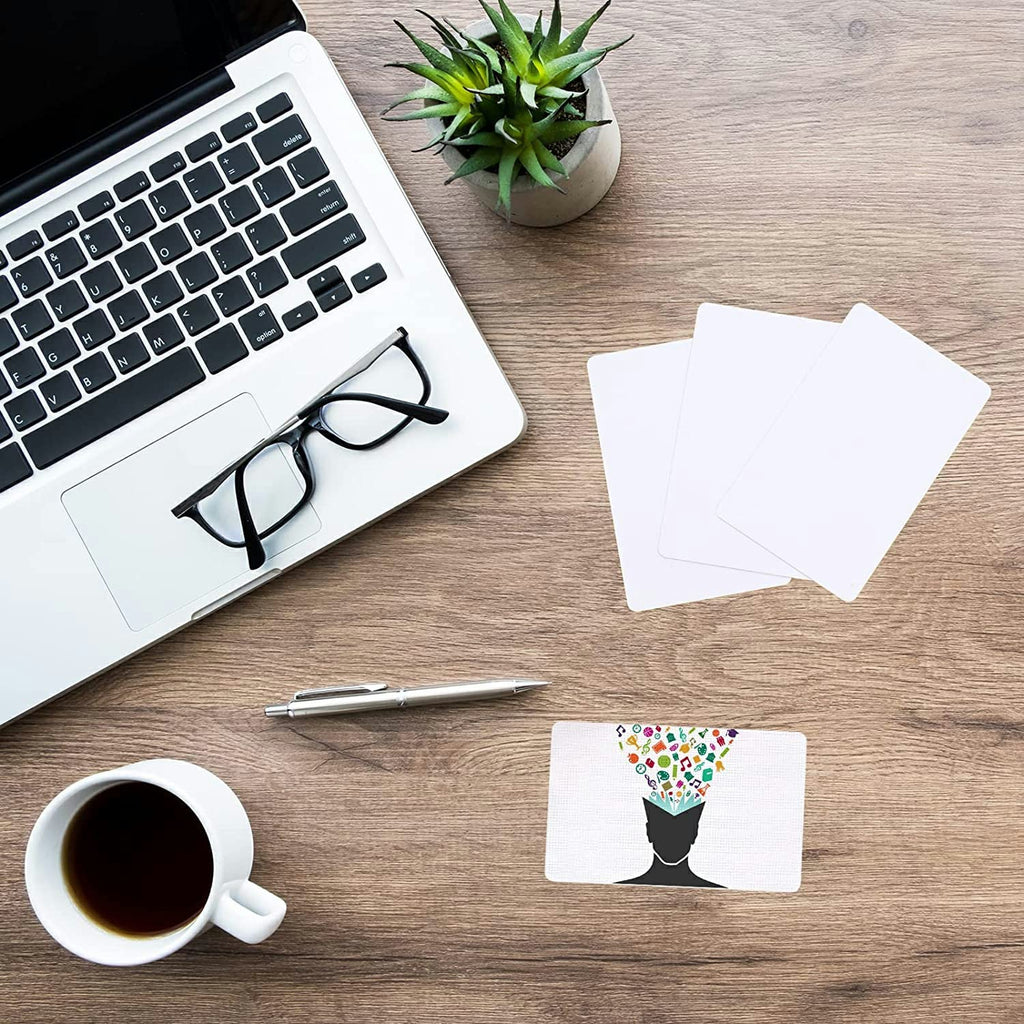 MEISO 100pcs White Double-Side Sublimation Metal Business Cards