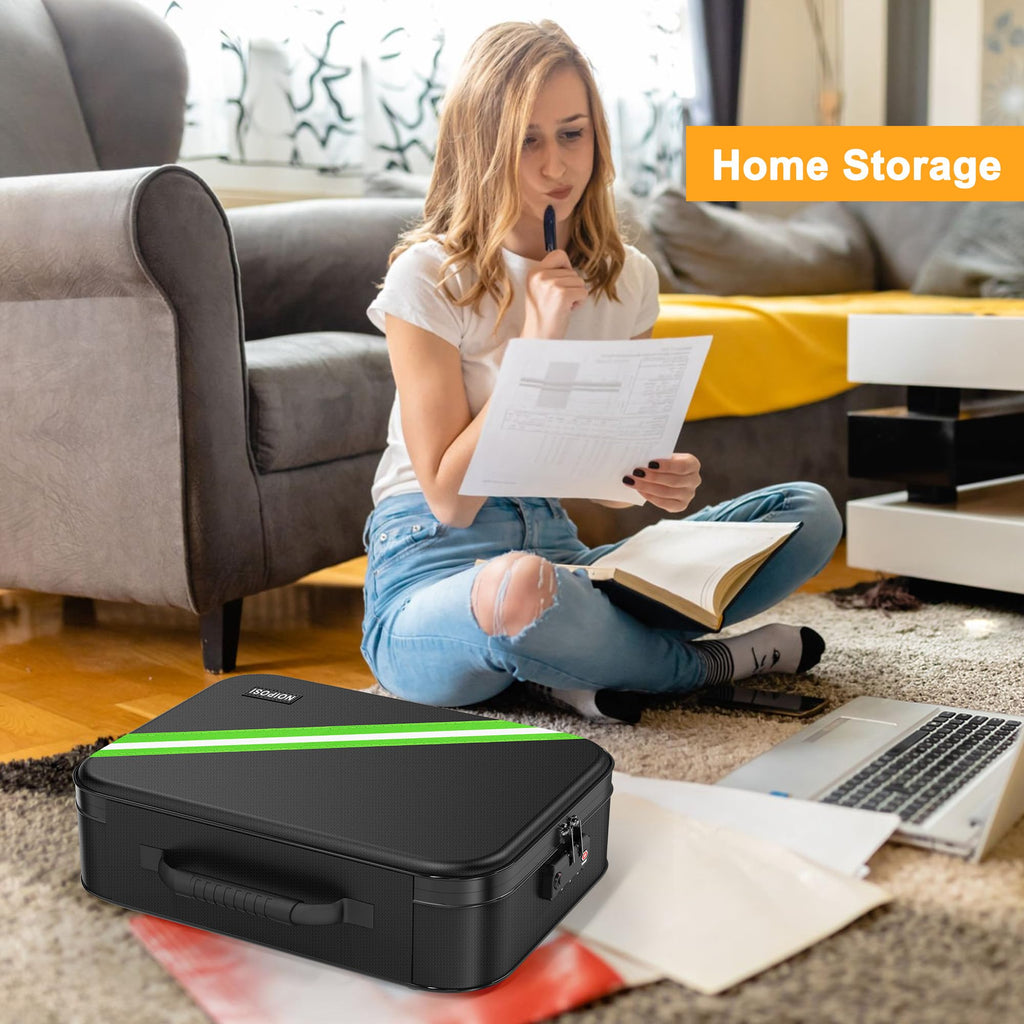 Noiposi 5200℉ Document Organizer with Lock, Fireproof Document Box,Portable Home Travel Safe Storage Box for Important Documents,File and Birth Certificate