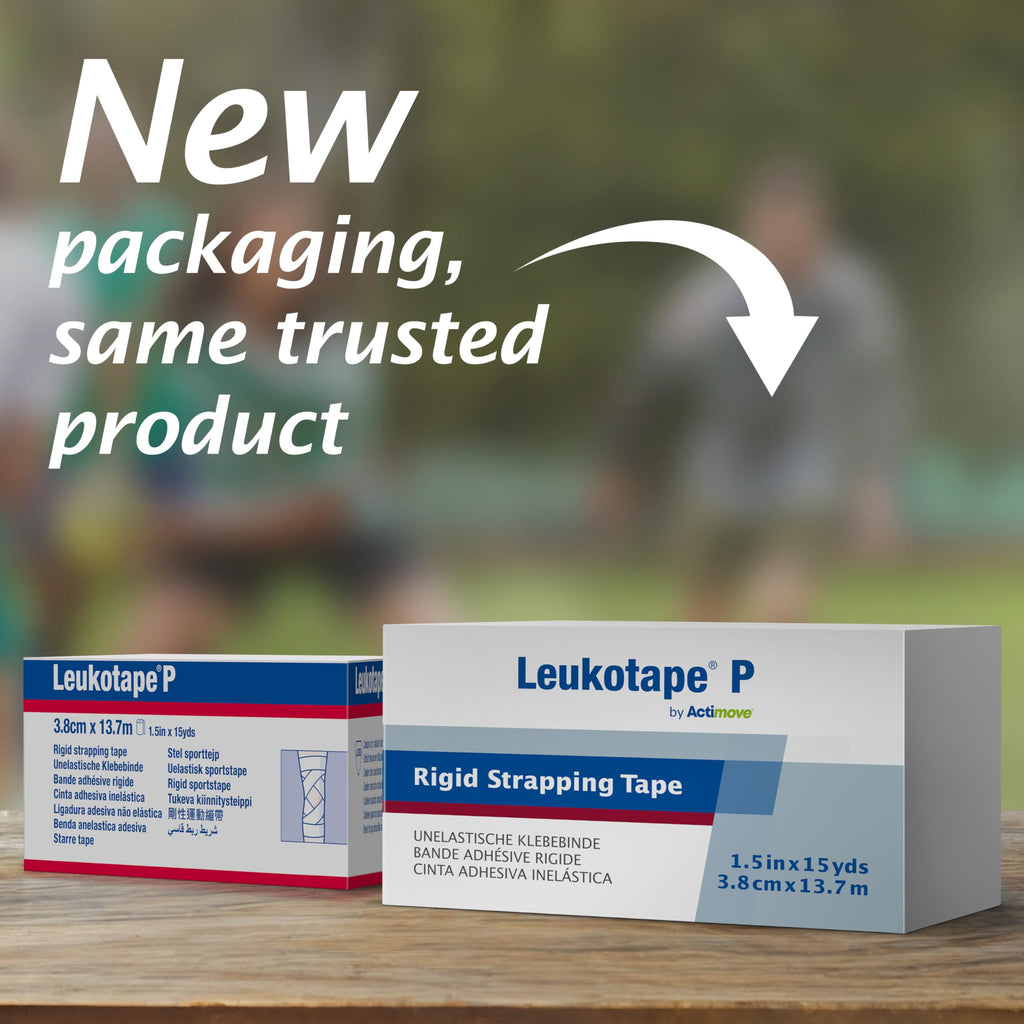 Leukotape P Rigid Medical Athletic Tape for Sprains and Injury Prevention, 3.8 cm x 13.7 m, Beige, 1 Roll