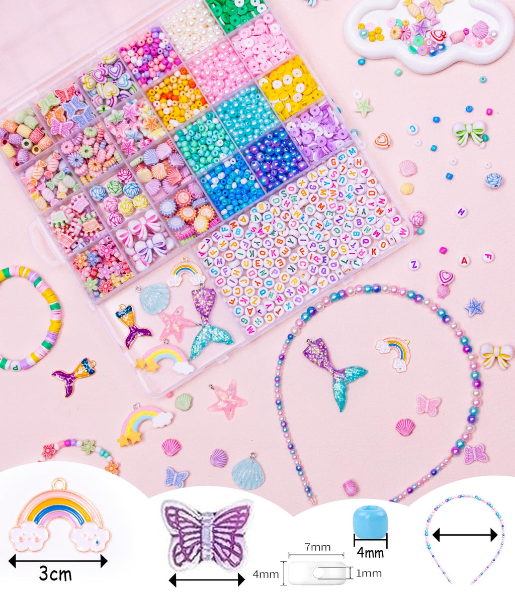 MiuCo Beads for Bracelets Making Kit for Girls Gifts, Art and Crafts for Jewelry Making Kits for Beading Birthday, Party to Friendship Gift