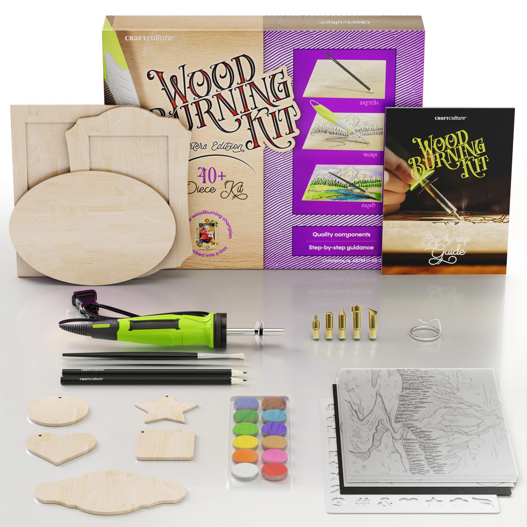Beginners Wood Burning Kit - Cool Gifts - Craft Projects. Best Gift Idea. Teen Woodburning DIY Hobby Kits. Art Crafts Activities
