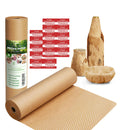 Honeycomb Packing Paper,12" W x 100' L Packing Paper for Moving,Products & Gifts Honeycomb Wrapping Paper,Recyclable and Biodegradable Shipping Packing Materials with 10 Fragile Sticker Labels