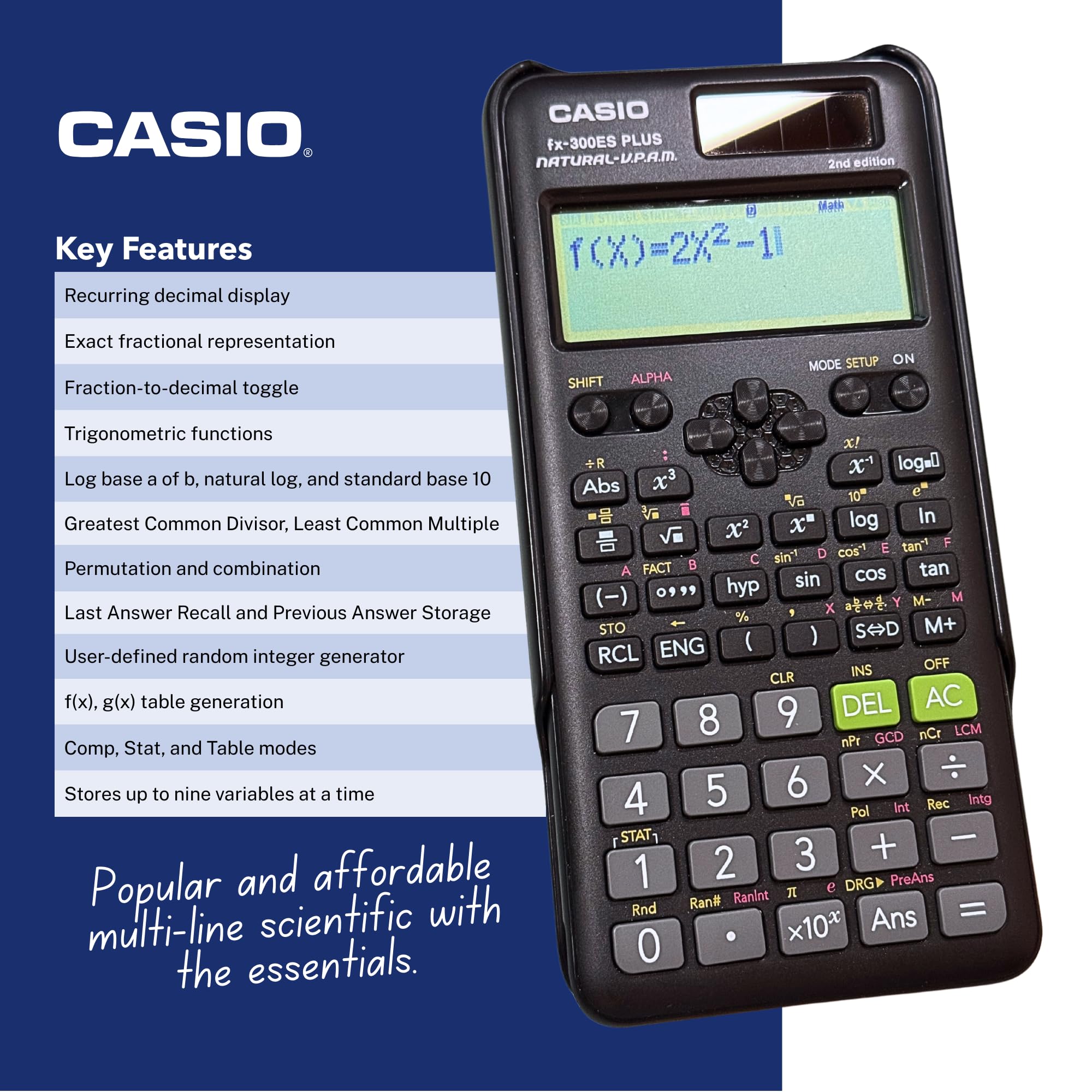 Casio FX-300ESPLUS2 with Authenticity verification (FX-300ESPLS2-S-CT)