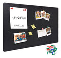 Yunihome Large Bulletin Board - Foldable 24x18 Inches Cork Board Alternative with 20 Push Pins, Self-Adhesive Felt Bulletin Board for Wall, Home Office Classroom Decor