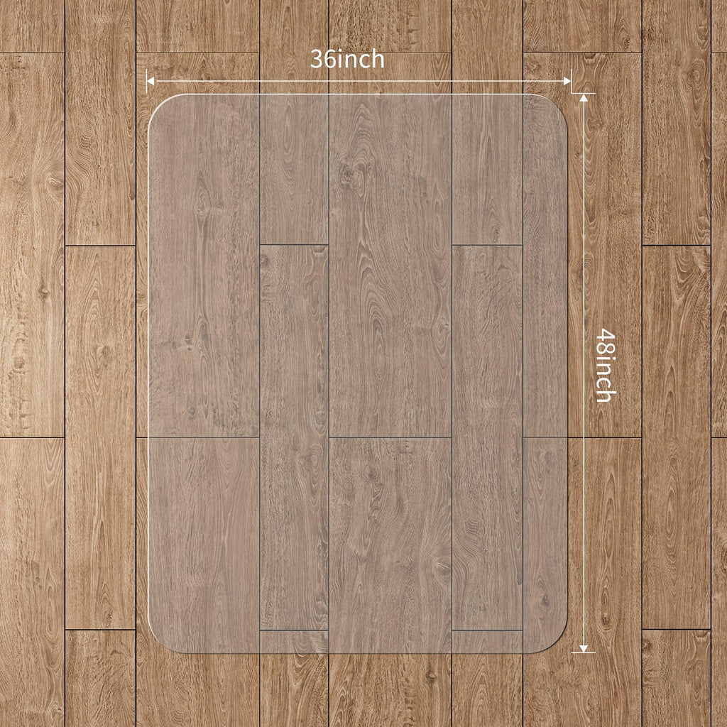 WASJOYE Chair Mat for Hardwood Tile Floor, 36"x48" PVC Floor Protector Cover Rug Mat with Non-Slip Frosted Back, Heavy Duty for Home Office Computer Desk Rolling Chair, Easy Expanded