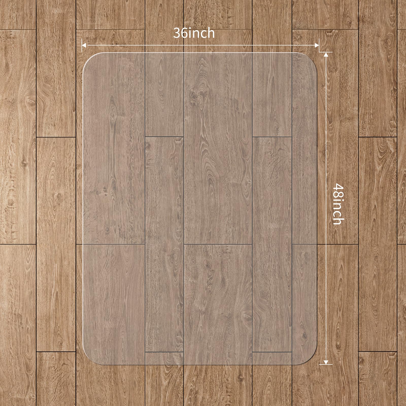 WASJOYE Chair Mat for Hardwood Tile Floor, 36"x48" PVC Floor Protector Cover Rug Mat with Non-Slip Frosted Back, Heavy Duty for Home Office Computer Desk Rolling Chair, Easy Expanded