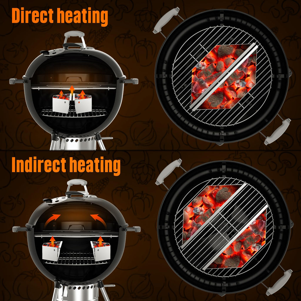 only fire Charcoal Basket Charcoal Briquet Holder Replacement for Weber 22 1/2 inch Kettle Grills - 2 pcs
