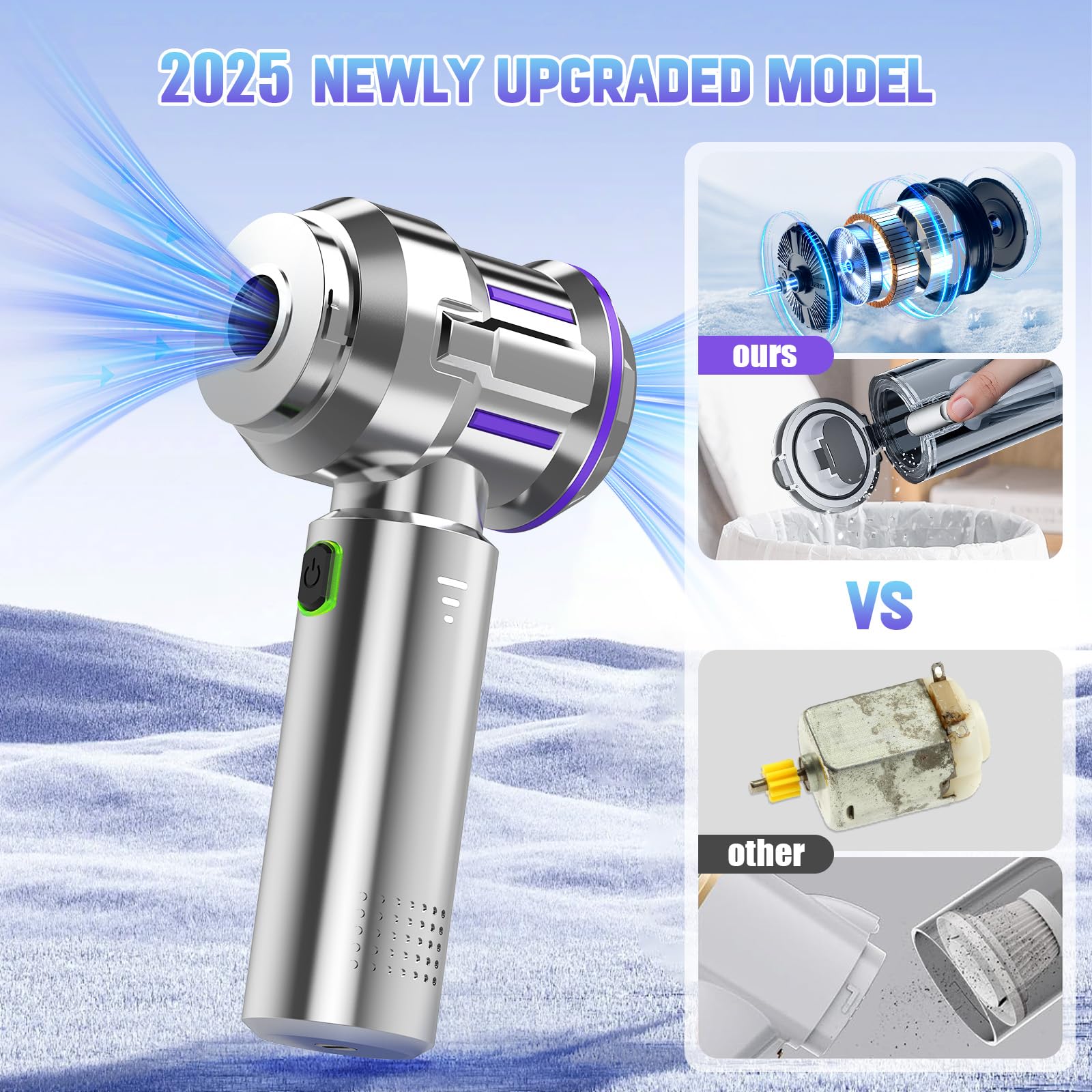 Handheld Vacuum Cordless, 21KPA Powerful Rechargeable Portable Car Vacuum Cleaner Mini Car Cleaner for Pet Hair, Car, Home, Office, Kitchen