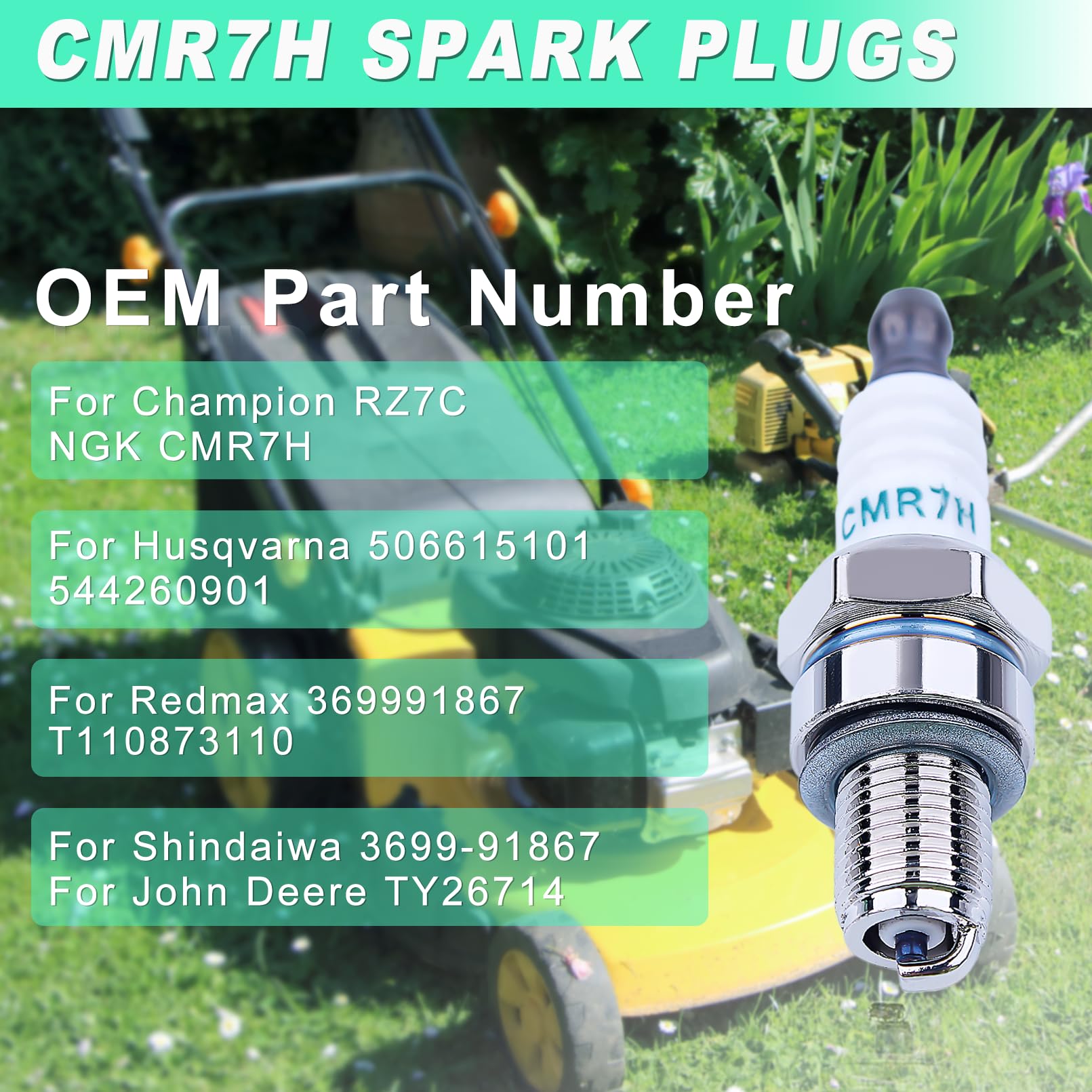 10 Pack CMR7H Spark Plugs, Spark Plug for Shindaiwa 3699-91867 Red Max 369991867, 506615101, 544260901, Sparkplug for Husqvarna 581362301 Stihl Redmax Blowers Brushcutters Trimmers Chain Saws