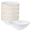[16 OZ 40 Count] White Plastic Floral Design Party Soup bowls With Gold Rim Premium heavyweight Elegant Disposable Tableware Dishes