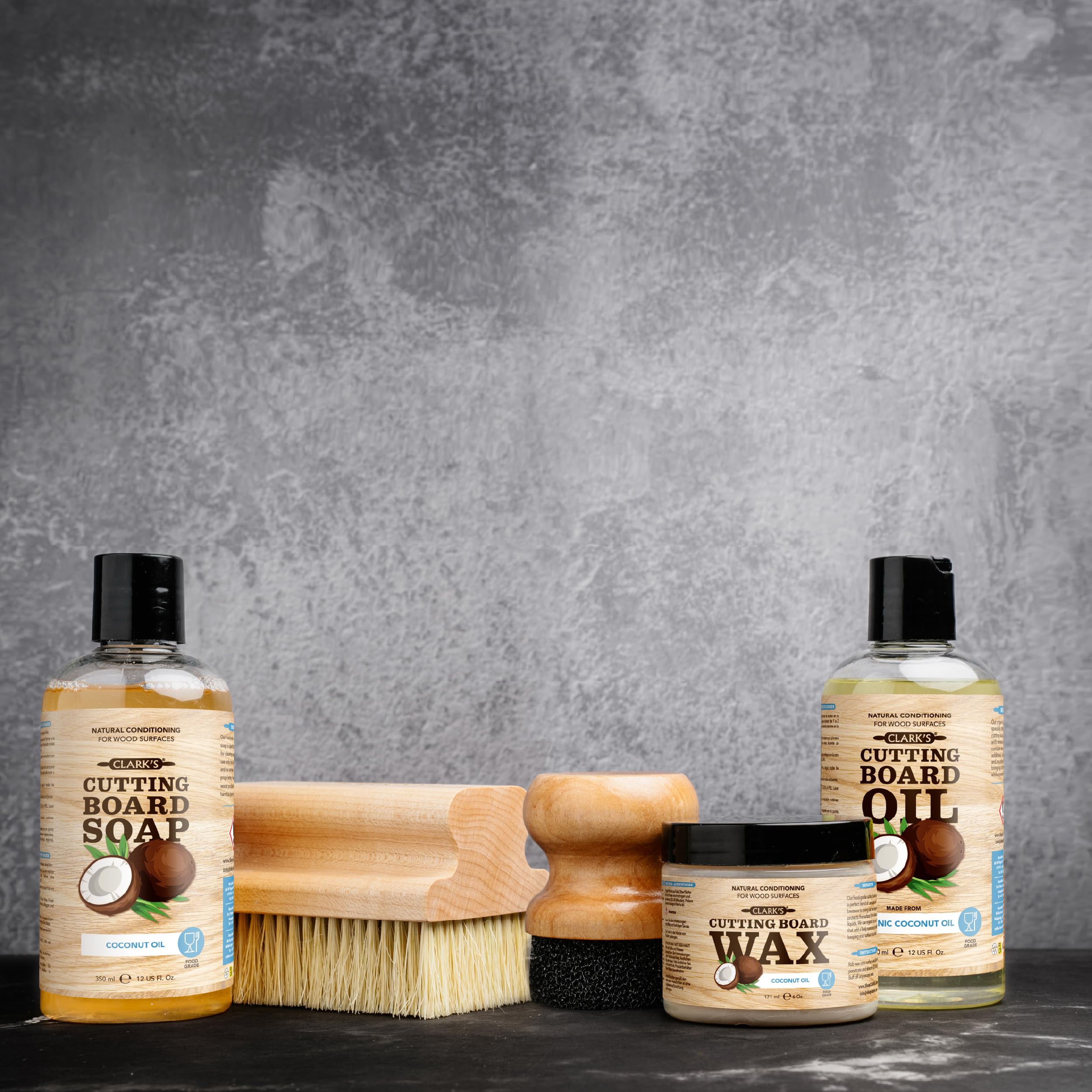 CLARK'S Cutting Board Oil - Pure Organic Coconut Oil for Wood Cutting Board - Butcher Block Conditioner - Restores and Protects Wood, 355ml