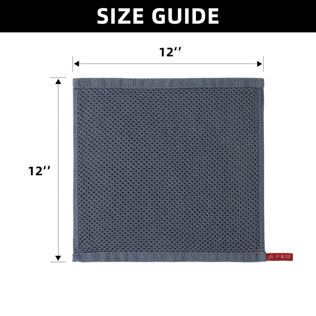 SFTXEY 100% Cotton Kitchen Dish Cloths, 10-Pack Waffle Weave Dish Towels, Ultra Soft Absorbent Quick Drying for Kitchen Towels Set Dish Rags, 12x12 Inches(Dark Gray)