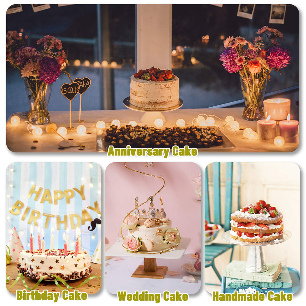 P&P CHEF 8 x 3 Inch Cake Pans Set of 2, Round Baking Pan Stainless Steel Layer Birthday Wedding Cake Oven Pans, Non Toxic & Heavy Duty, Deep Side & Mirror Finish, Easy Clean & Dishwasher Safe