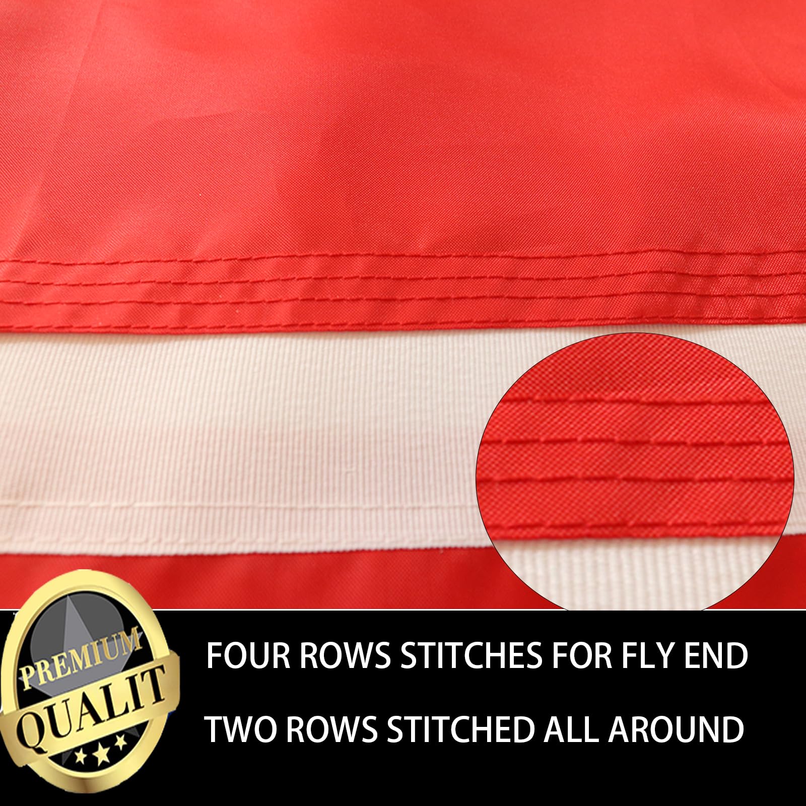 Canada Deluxe Super Tough Made Heavy Duty Canada Flag Heavy Duty Flag - Vivid Color and Four Rows Stitches For Fly End Two Rows Stitches - Canadian National Flags embroidery Maple Feaf,polyester Cloth Longest Lasting with Brass Grommets (Polyester- 3x5ft