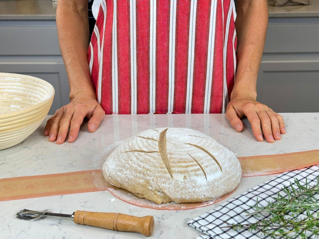 Sourdough Bread Baking Supplies - 2PCS of 9 Inch Round Sourdough Proofing Baskets KIt with Silicone Bread Sling, Dough Scrapers, Bread lame, Dough Whisk and a Cleaning Brush